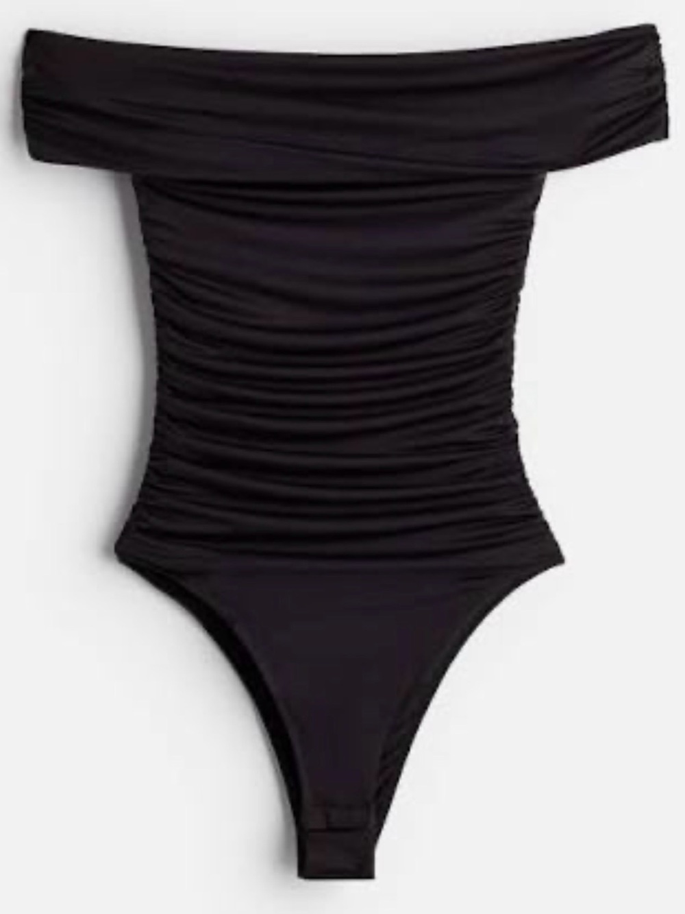 Divided Off-Shoulder Black Bodysuit NWT Small